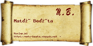 Mató Beáta névjegykártya